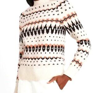 Banana Republic Cream Black Brown Pattern Sweater Polyester Nylon Size S NWOT
